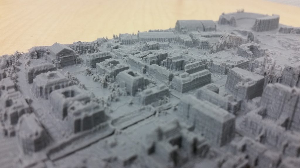 3D Printed Map of UMN Campus, 2017. Coursework for FNRM 5412. Made with LAStools, ArcGIS, 3DEM, Quick Terrain Modeler, QGIS, Blender & MakerBot Replicator+. Lidar Data from MnTopo.