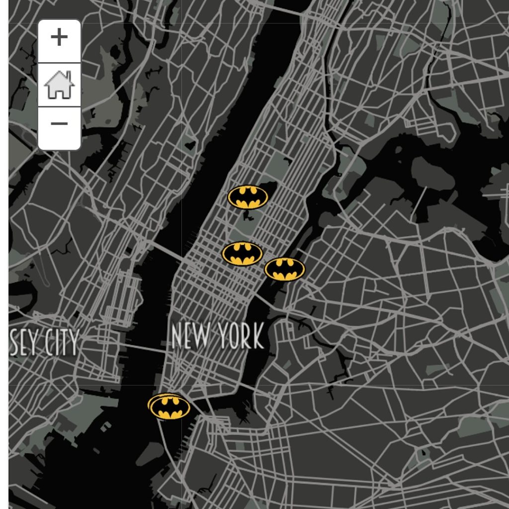 The Batmap, 2016. Group Coursework for GIS 5574. Storymap created using Mapbox, ArcGIS Online, Storymaps, and personal research
