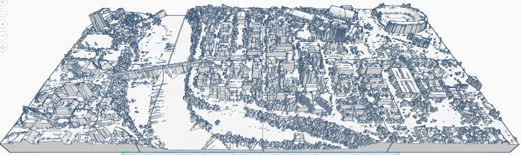 3D Printed Map of UMN Campus, 2017. Coursework for FNRM 5412. Made with LAStools, ArcGIS, 3DEM, Quick Terrain Modeler, QGIS, Blender & MakerBot Replicator+. Lidar Data from MnTopo.