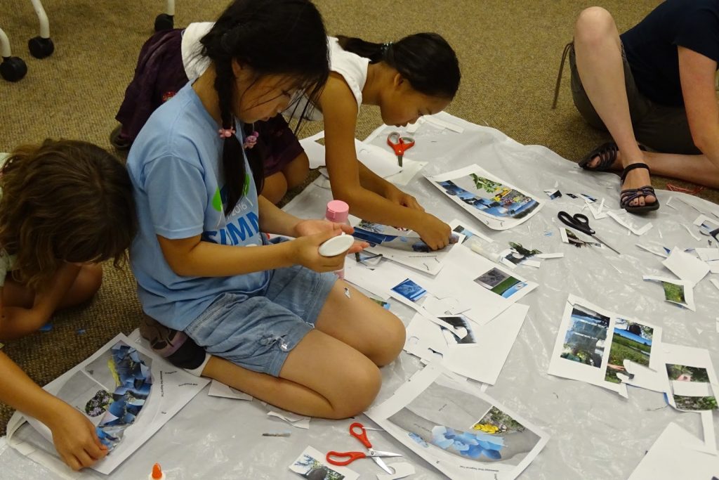 Mississippi River Park Collage Map, 2016. Developed an art project in which students made a map of the Mississippi River and River Park by collaging photos they took of the area and pasting them onto a basemap. Created with GoogleMaps and Adobe Illustrator