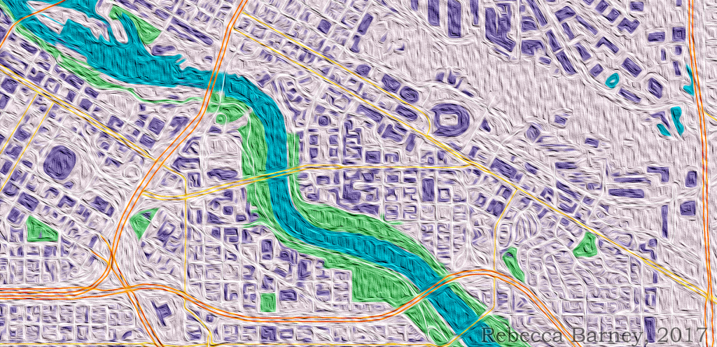 Oil Painting Renditions of Minneapolis, 2017. Matching Website Pallet. Made with ESRI’s ArcGIS and Adobe Illustrator
