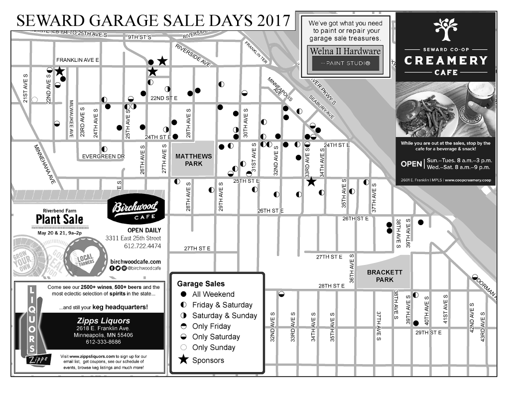 Seward Community Garage Sale Event Map, 2017. Community Service, Made with ArcGIS Desktop.